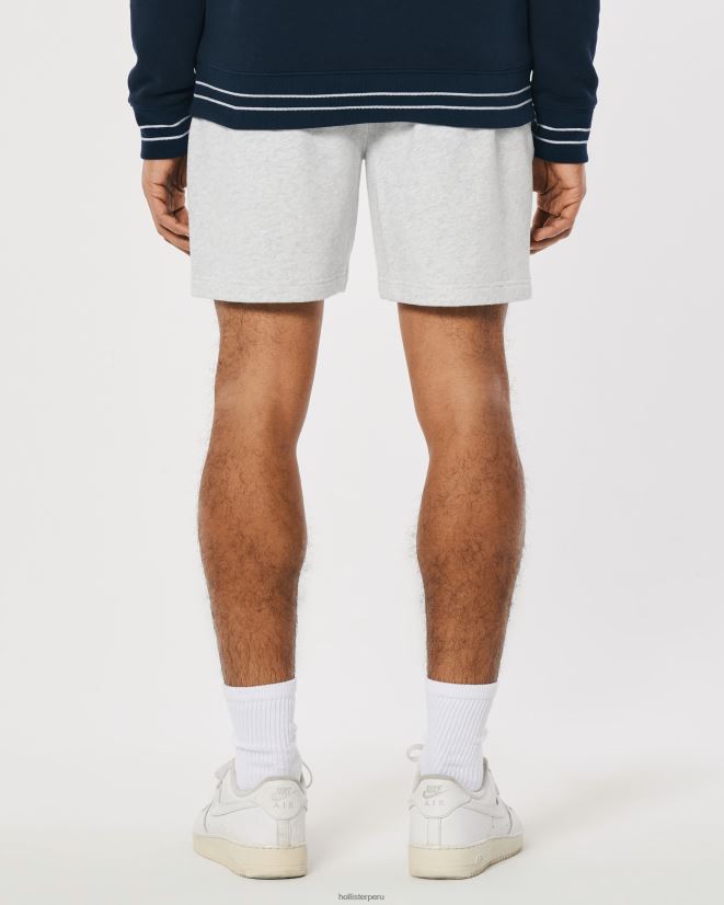 educación física Hollister shorts de rizo con ícono de logo 7\'\' gris jaspeado claro 086N621154 hombres fondos