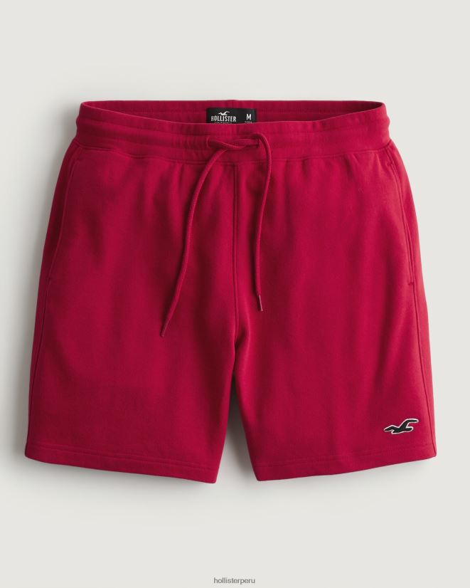 educación física Hollister shorts de rizo con ícono del logo 7'' rojo 086N621244 hombres fondos