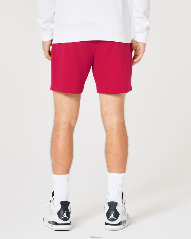 educación física Hollister shorts de rizo con ícono del logo 7\'\' rojo 086N621244 hombres fondos