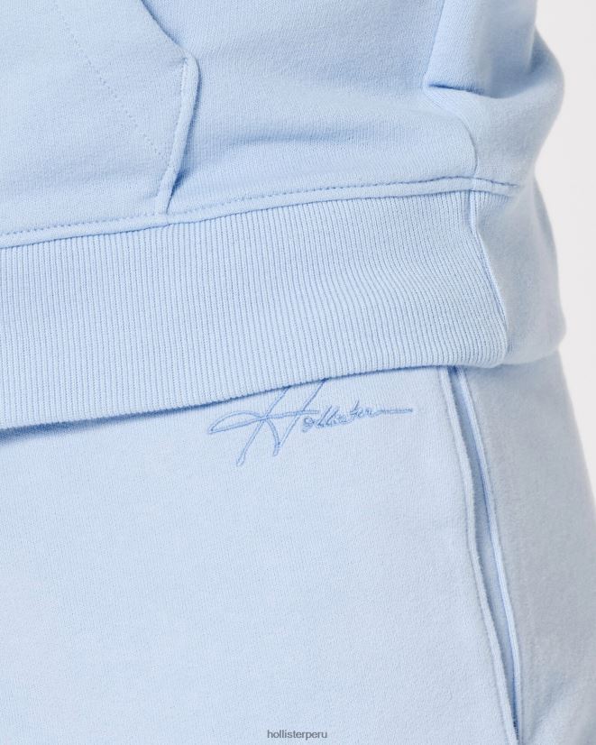 educación física Hollister shorts de rizo con logo de 5\'\' azul claro 086N621168 hombres fondos