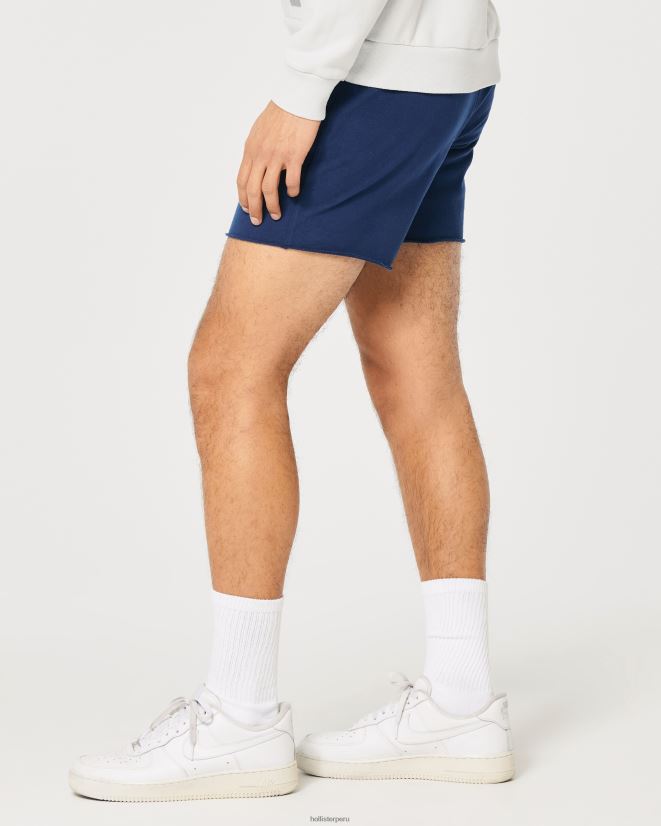 educación física Hollister shorts de rizo con logo de 5\'\' azul oscuro 086N621185 hombres fondos