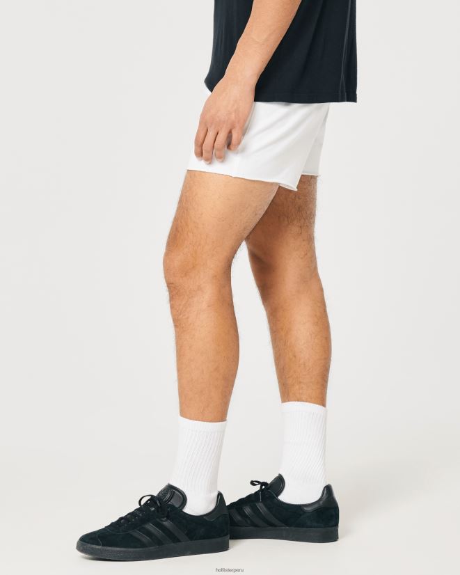 educación física Hollister shorts de rizo con logo de 5\'\' blanco 086N621331 hombres fondos