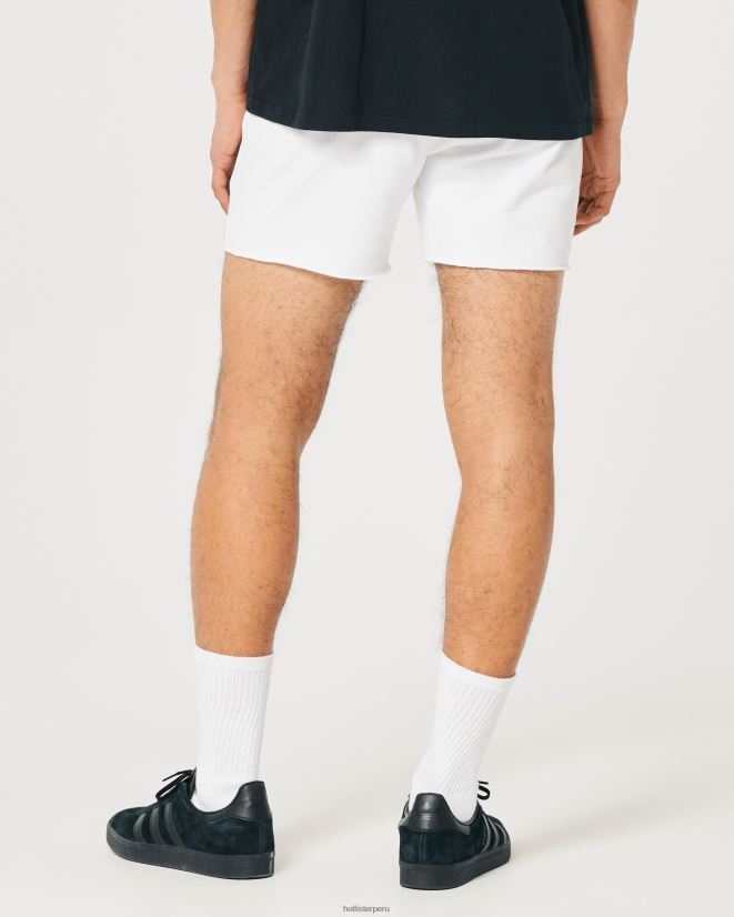 educación física Hollister shorts de rizo con logo de 5\'\' blanco 086N621331 hombres fondos