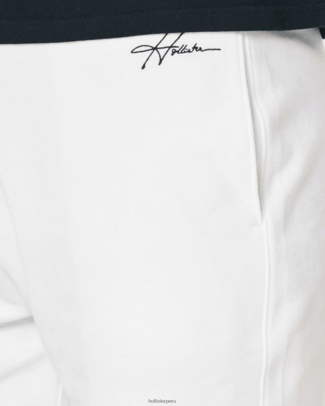 educación física Hollister shorts de rizo con logo de 5\'\' blanco 086N621331 hombres fondos