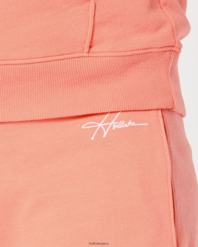 educación física Hollister shorts de rizo con logo de 5\'\' coral 086N621221 hombres fondos