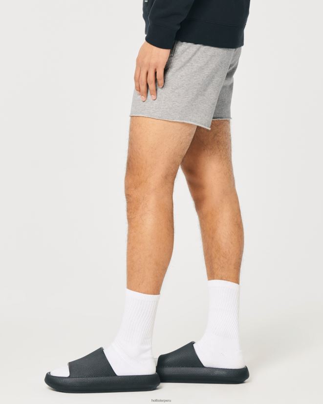 educación física Hollister shorts de rizo con logo de 5\'\' cuero gris 086N621140 hombres fondos