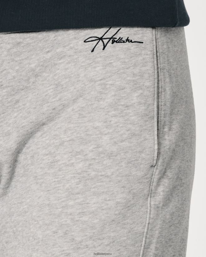 educación física Hollister shorts de rizo con logo de 5\'\' cuero gris 086N621140 hombres fondos