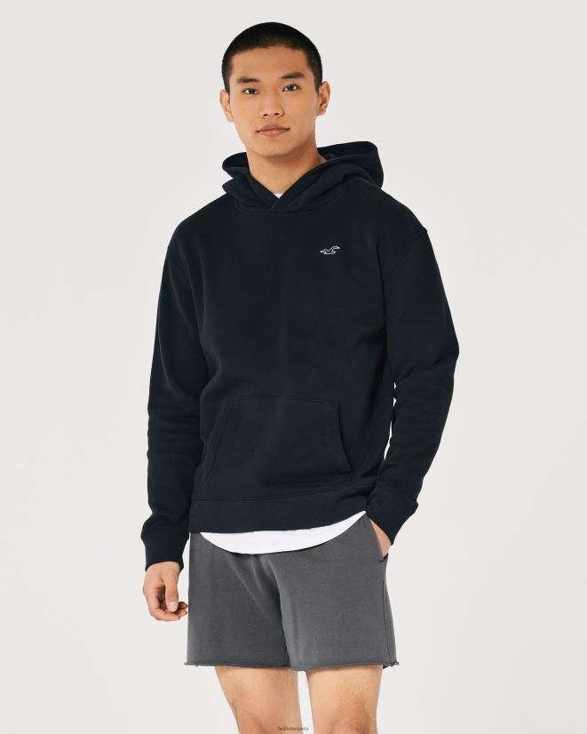 educación física Hollister shorts de rizo con logo de 5\'\' gris oscuro 086N621250 hombres fondos