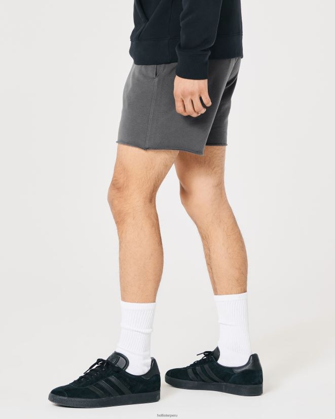 educación física Hollister shorts de rizo con logo de 5\'\' gris oscuro 086N621250 hombres fondos
