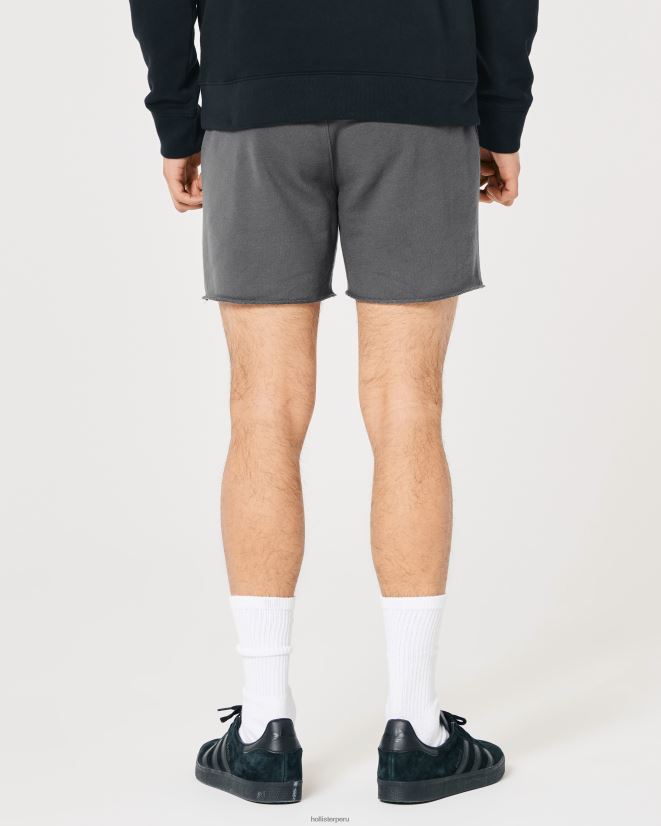 educación física Hollister shorts de rizo con logo de 5\'\' gris oscuro 086N621250 hombres fondos