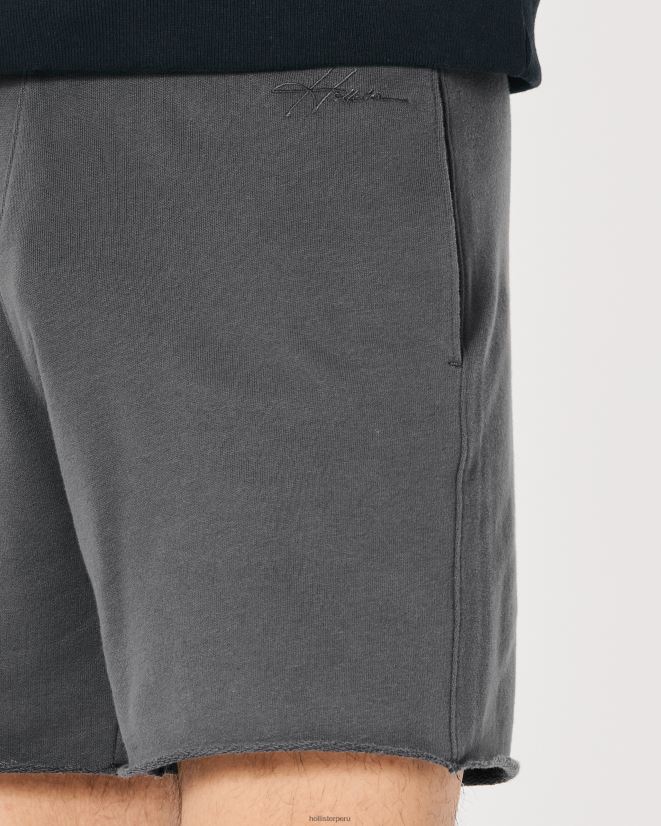 educación física Hollister shorts de rizo con logo de 5\'\' gris oscuro 086N621250 hombres fondos