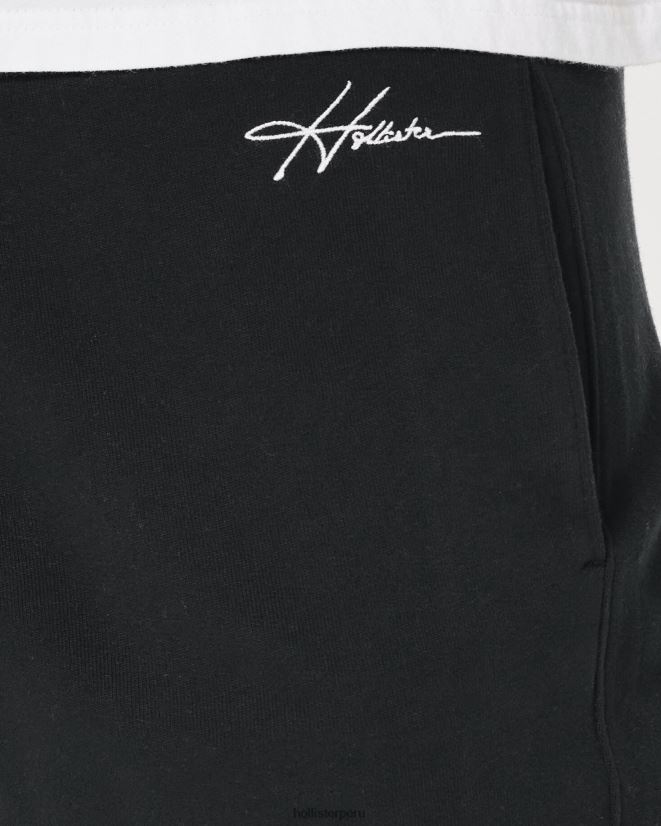 educación física Hollister shorts de rizo con logo de 5\'\' negro 086N621135 hombres fondos
