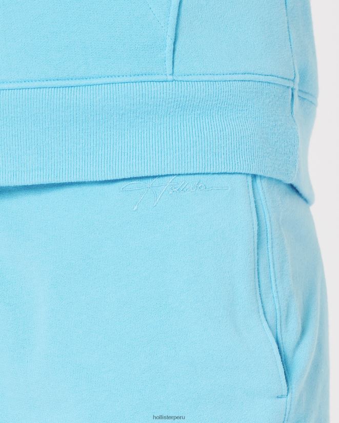 educación física Hollister shorts de rizo con logo de 5\'\' turquesa 086N621260 hombres fondos