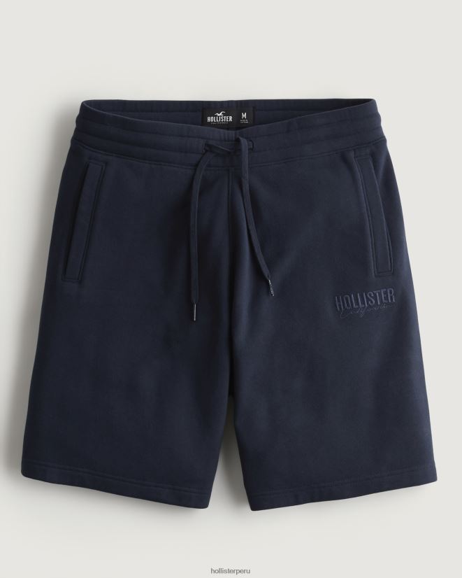 educación física Hollister shorts de vellón con logo 9'' Armada 086N621249 hombres fondos