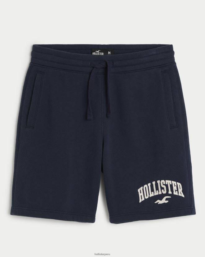 educación física Hollister shorts de vellón con logo 9'' Armada 086N621280 hombres fondos