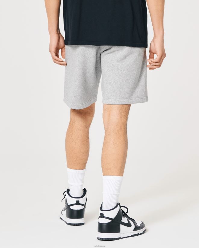 educación física Hollister shorts de vellón con logo 9\'\' cuero gris 086N621287 hombres fondos