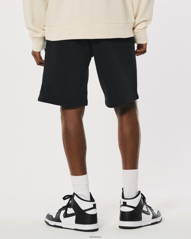 educación física Hollister shorts de vellón con logo 9\'\' negro 086N621370 hombres fondos