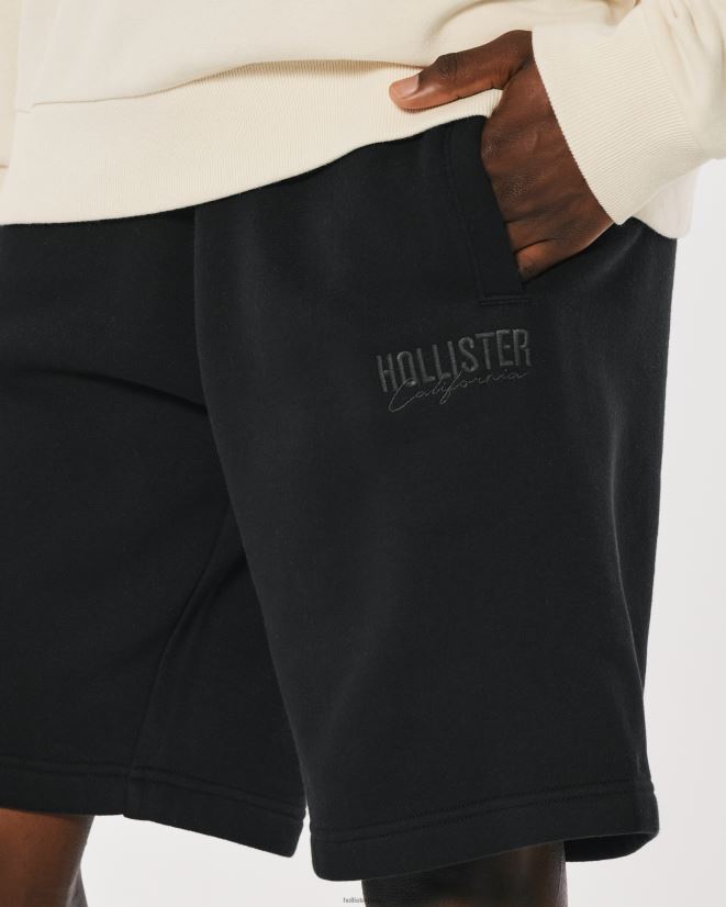 educación física Hollister shorts de vellón con logo 9\'\' negro 086N621370 hombres fondos