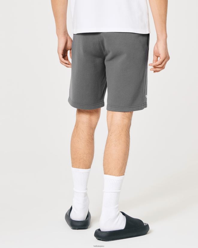 educación física Hollister shorts de vellón con logo brillante de 9\'\' gris oscuro 086N621219 hombres fondos