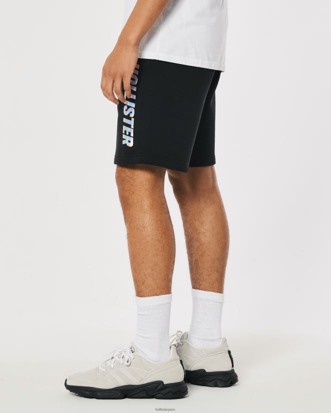 educación física Hollister shorts de vellón con logo brillante de 9\'\' negro 086N621372 hombres fondos