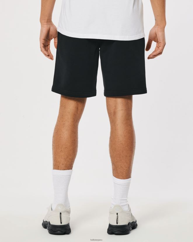 educación física Hollister shorts de vellón con logo brillante de 9\'\' negro 086N621372 hombres fondos