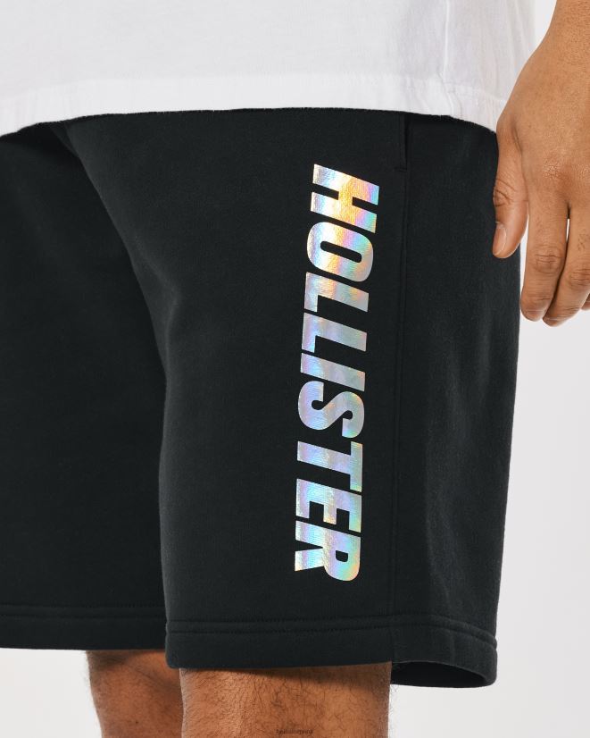 educación física Hollister shorts de vellón con logo brillante de 9\'\' negro 086N621372 hombres fondos