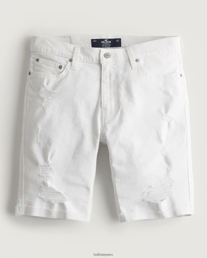 educación física Hollister shorts vaqueros pitillo blancos rasgados 9'' blanco rasgado 086N621229 hombres fondos