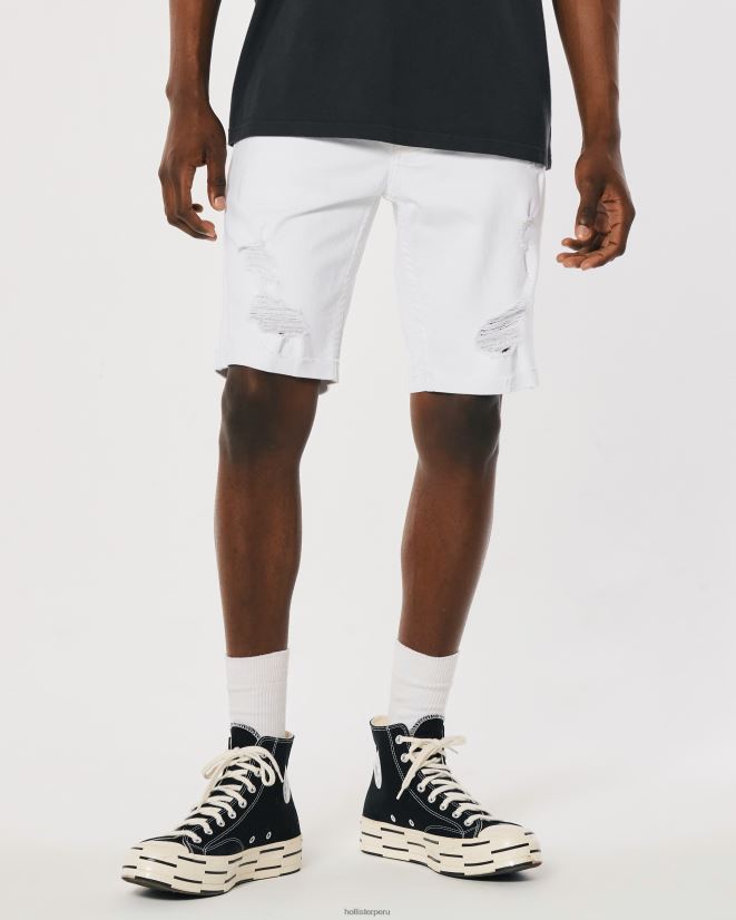 educación física Hollister shorts vaqueros pitillo blancos rasgados 9\'\' blanco rasgado 086N621229 hombres fondos