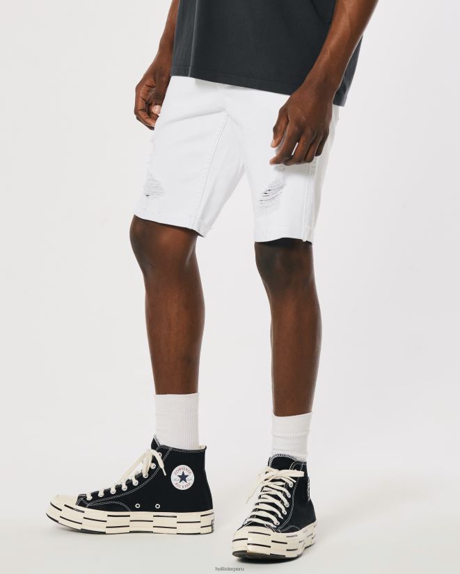 educación física Hollister shorts vaqueros pitillo blancos rasgados 9\'\' blanco rasgado 086N621229 hombres fondos