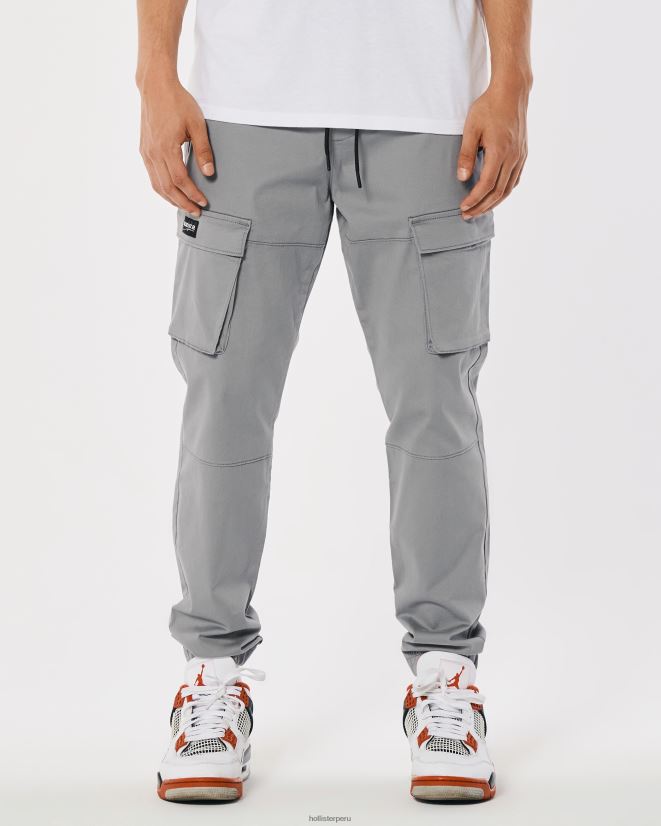 educación física Hollister joggers cargo de sarga gris 086N621227 hombres fondos