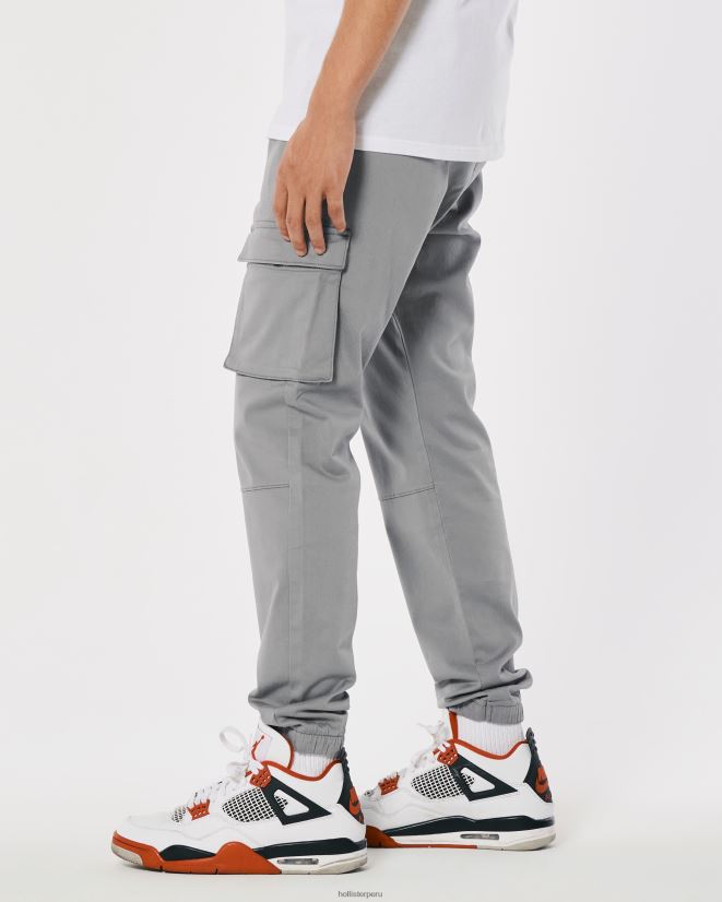 educación física Hollister joggers cargo de sarga gris 086N621227 hombres fondos