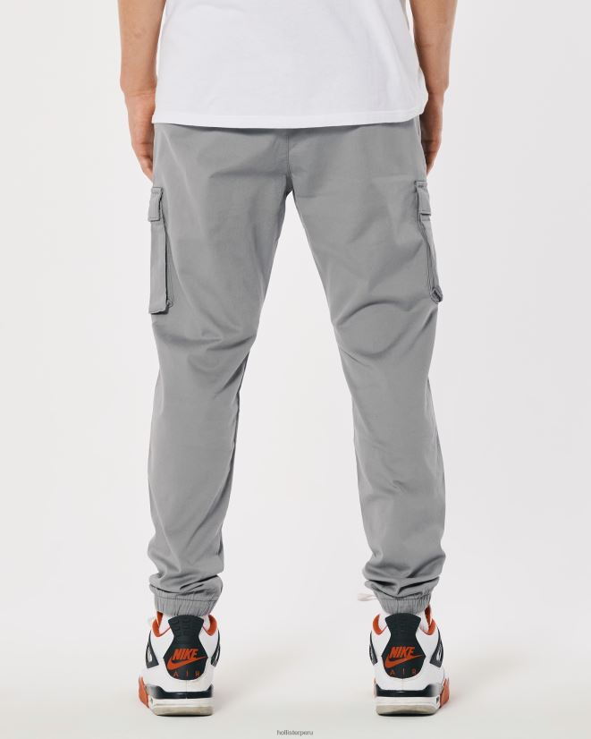 educación física Hollister joggers cargo de sarga gris 086N621227 hombres fondos