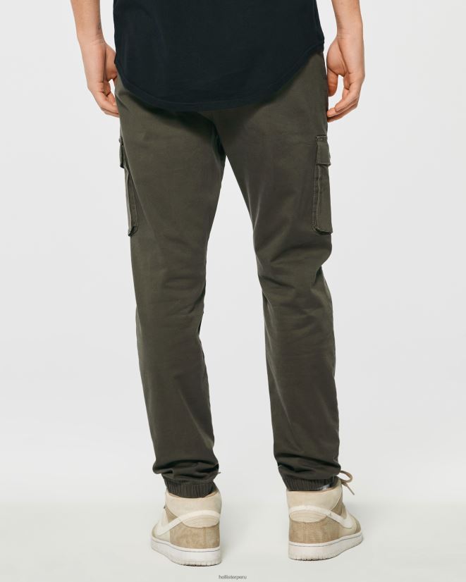 educación física Hollister joggers cargo de sarga verde oliva 086N621228 hombres fondos