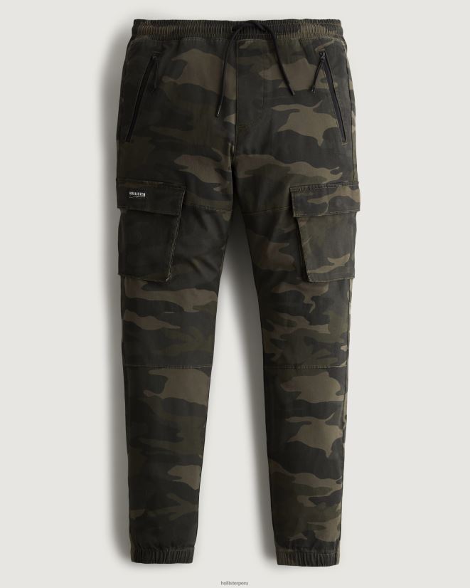 educación física Hollister joggers cargo skinny de sarga camuflaje 086N621393 hombres fondos
