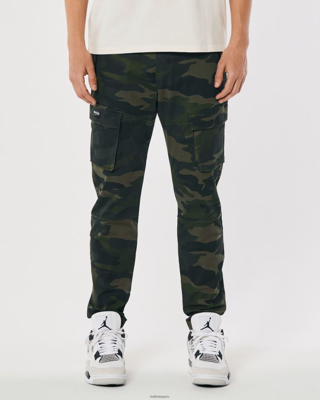 educación física Hollister joggers cargo skinny de sarga camuflaje 086N621393 hombres fondos