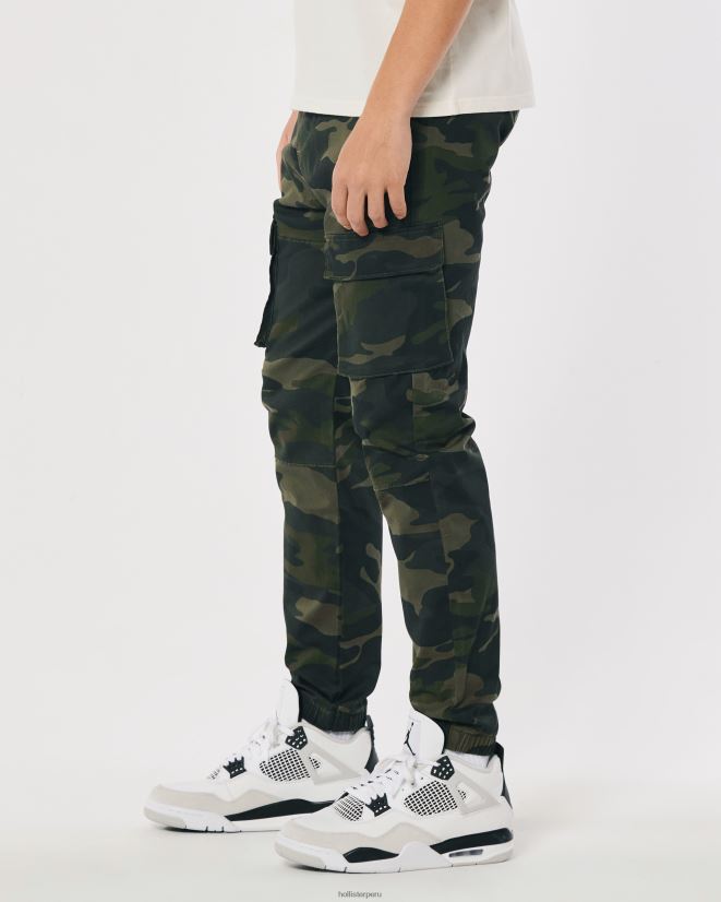 educación física Hollister joggers cargo skinny de sarga camuflaje 086N621393 hombres fondos