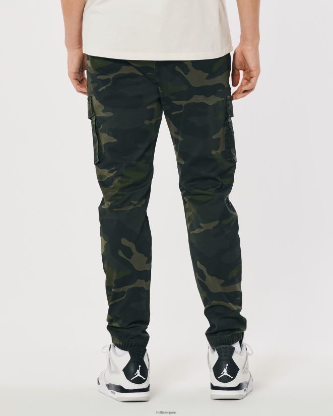 educación física Hollister joggers cargo skinny de sarga camuflaje 086N621393 hombres fondos