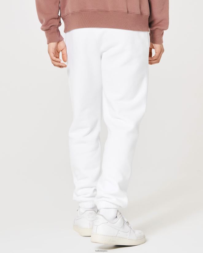 educación física Hollister joggers holgados de polar con logo gráfico blanco 086N621342 hombres fondos