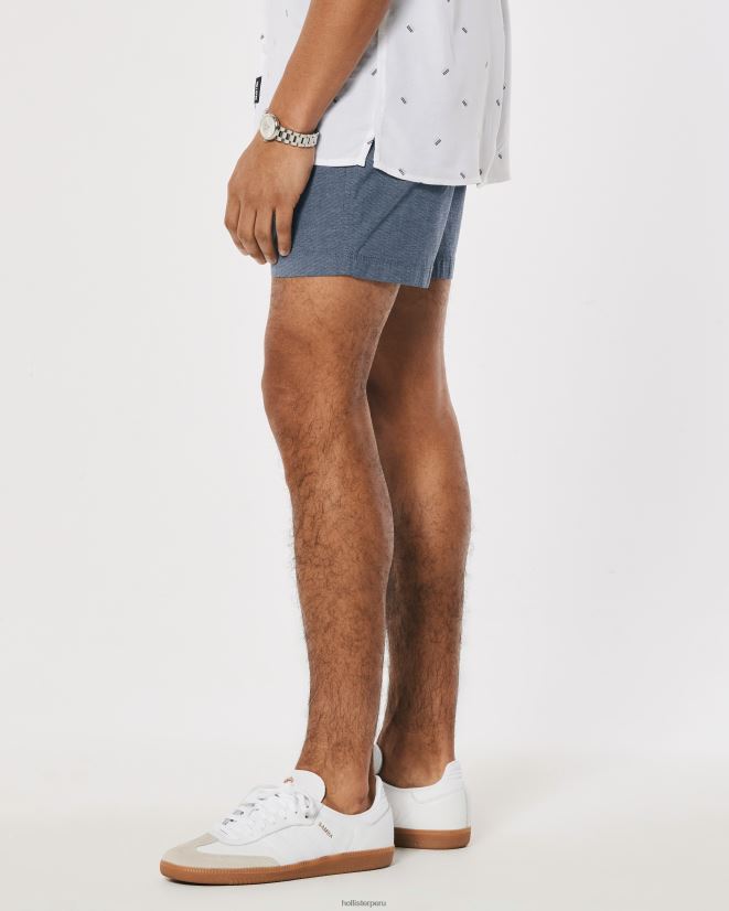 educación física Hollister pantalones cortos jogger de sarga 5\'\' microraya azul marino 086N621144 hombres fondos
