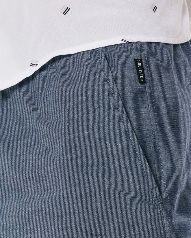 educación física Hollister pantalones cortos jogger de sarga 5\'\' microraya azul marino 086N621144 hombres fondos