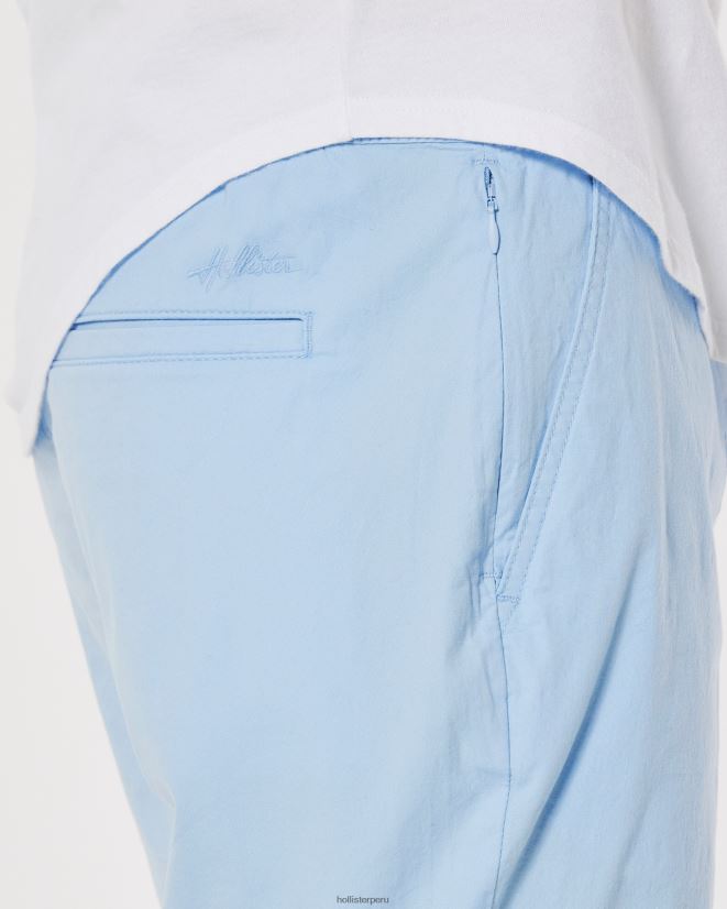 educación física Hollister pantalones cortos jogger de sarga 7\'\' azul claro 086N621139 hombres fondos