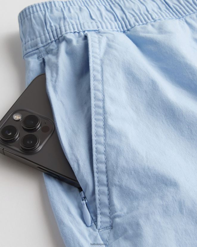 educación física Hollister pantalones cortos jogger de sarga 7\'\' azul claro 086N621139 hombres fondos