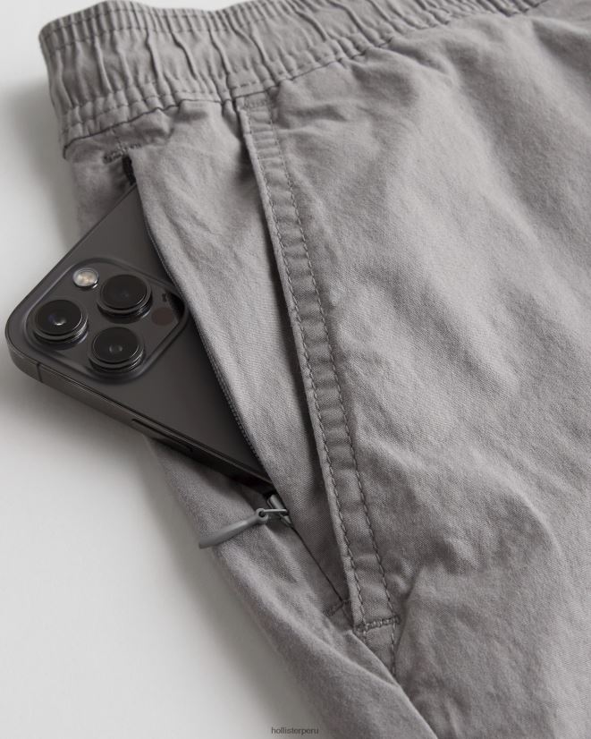 educación física Hollister pantalones cortos jogger de sarga 7\'\' gris 086N621145 hombres fondos