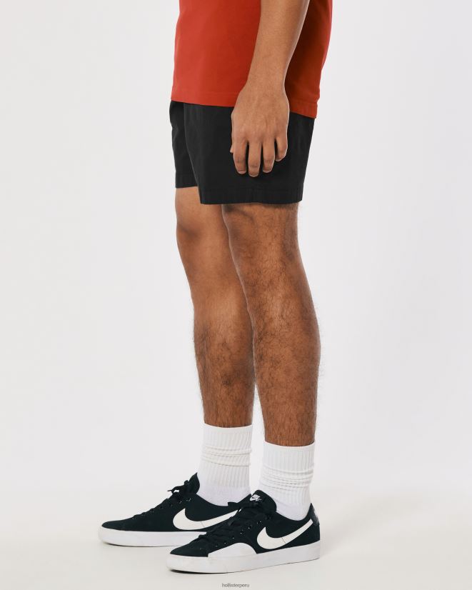 educación física Hollister pantalones cortos jogger de sarga 7\'\' negro 086N621134 hombres fondos