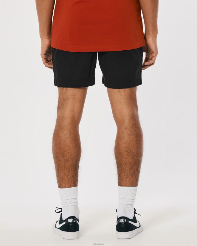 educación física Hollister pantalones cortos jogger de sarga 7\'\' negro 086N621134 hombres fondos