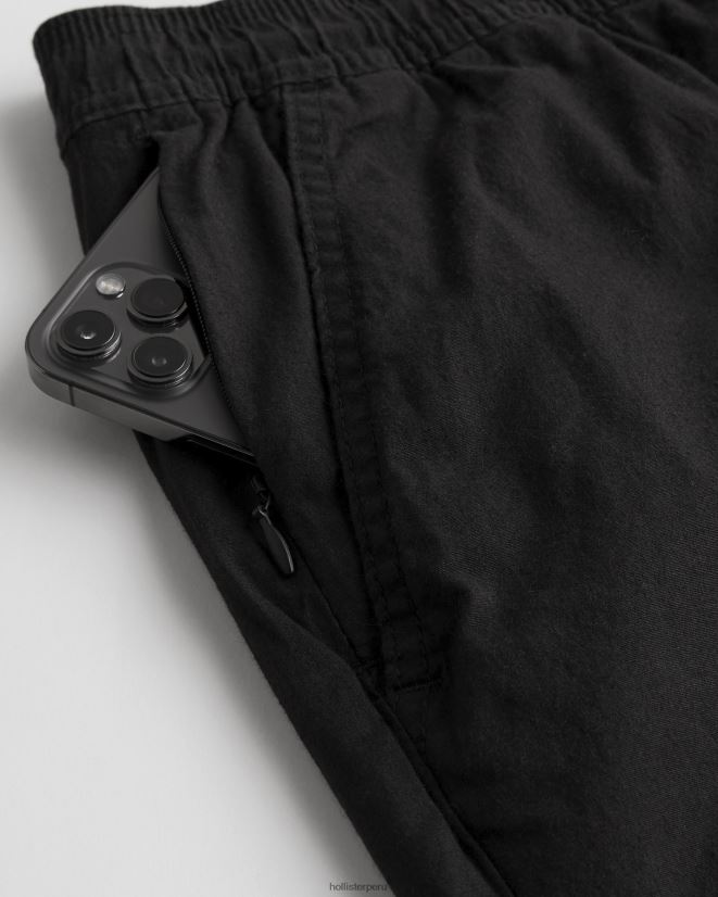 educación física Hollister pantalones cortos jogger de sarga 7\'\' negro 086N621134 hombres fondos