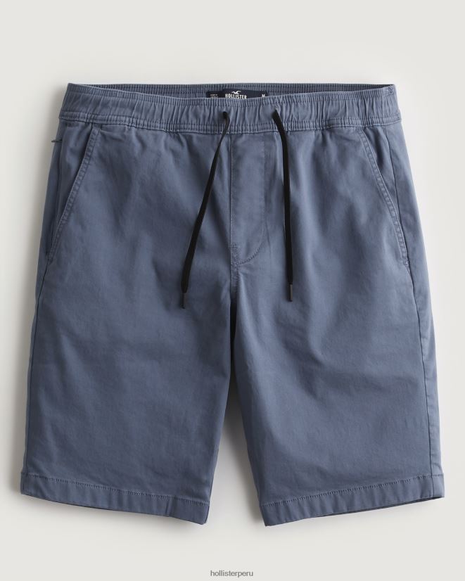 educación física Hollister pantalones cortos jogger de sarga 9'' azul 086N621146 hombres fondos