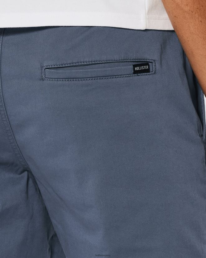 educación física Hollister pantalones cortos jogger de sarga 9\'\' azul 086N621146 hombres fondos