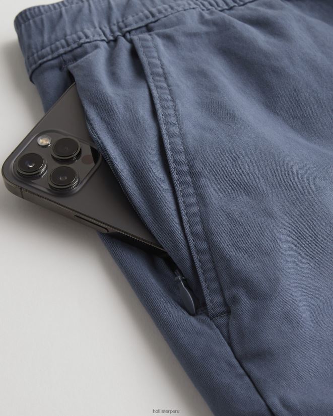 educación física Hollister pantalones cortos jogger de sarga 9\'\' azul 086N621146 hombres fondos