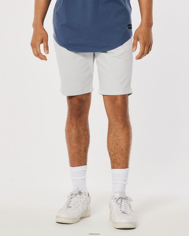 educación física Hollister pantalones cortos jogger de sarga 9\'\' gris claro 086N621204 hombres fondos